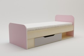 Кровать Грэйси 1650х750 (Розовый/Серый/корпус Клен) в Тюкалинске - tyukalinsk.katalogmebeli.com | фото 2