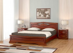 Кровать Карина-7 из массива сосны 1400*2000 Орех в Тюкалинске - tyukalinsk.katalogmebeli.com | фото