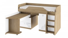Кровать комбинированная «Оксфорд» (Ривьера/Белый с рисунком) в Тюкалинске - tyukalinsk.katalogmebeli.com | фото 3