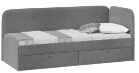 Кровать «Молли» с мягкой обивкой (900) тип 1 (Микровелюр Scandi Graphite 22) в Тюкалинске - tyukalinsk.katalogmebeli.com | фото