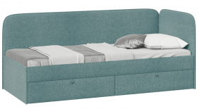 Кровать «Молли» с мягкой обивкой (900) тип 1 (Микровелюр Scandi Indigo 11) в Тюкалинске - tyukalinsk.katalogmebeli.com | фото