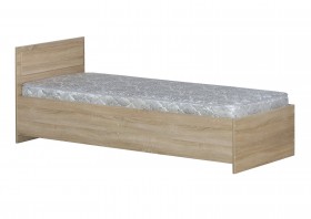 Кровать одинарная 800-2 без матраса (прямые спинки) Дуб Сонома в Тюкалинске - tyukalinsk.katalogmebeli.com | фото 1