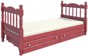 Кровать одинарная Аленка из массива сосны 800*1890 Орех в Тюкалинске - tyukalinsk.katalogmebeli.com | фото 2