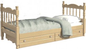 Кровать одинарная Аленка из массива сосны 800*1890 Сосна в Тюкалинске - tyukalinsk.katalogmebeli.com | фото