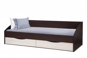 Кровать одинарная "Фея - 3" (симметричная) New (венге / вудлайн кремовый / ДВПО: белый) в Тюкалинске - tyukalinsk.katalogmebeli.com | фото