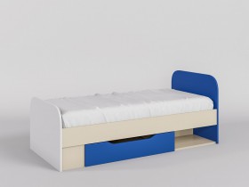 Кровать Скай 1650х750 (Синий/Белый/корпус Клен) в Тюкалинске - tyukalinsk.katalogmebeli.com | фото