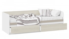 Кровать «Сканди» с 2 ящиками Дуб Гарден/Белый/Глиняный серый в Тюкалинске - tyukalinsk.katalogmebeli.com | фото 2