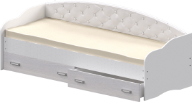 Кровать Софа-7 с мягкой спинкой (800х1900) Белый в Тюкалинске - tyukalinsk.katalogmebeli.com | фото