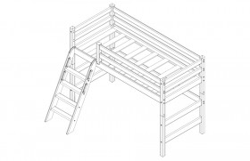 Кровать Соня вариант 6 полувысокая с наклонной лестницей Лаванда в Тюкалинске - tyukalinsk.katalogmebeli.com | фото 3