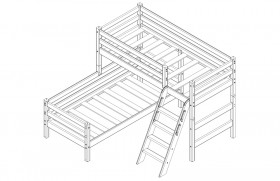 Кровать Соня вариант 8 угловая с наклонной лестницей Белый полупрозрачный в Тюкалинске - tyukalinsk.katalogmebeli.com | фото 4