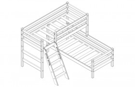 Кровать Соня вариант 8 угловая с наклонной лестницей Лаванда в Тюкалинске - tyukalinsk.katalogmebeli.com | фото 2