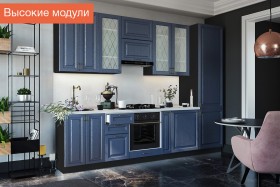 Кухня Ницца высокие модули (Дуб чернильный/корпус венге) в Тюкалинске - tyukalinsk.katalogmebeli.com | фото 1