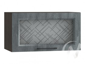 Либерти Шкаф верхний горизонтальный со стеклом ШВГС 609 (Холст грей/корпус венге) в Тюкалинске - tyukalinsk.katalogmebeli.com | фото