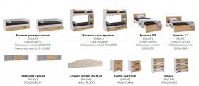 Лючия кровать 0,9 белый/ателье светлое в Тюкалинске - tyukalinsk.katalogmebeli.com | фото 2