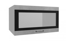 Лофт ВПГСФ 800 шкаф верхний горизонтальный со стеклом высокий с фотопечатью (Бетон светлый/корпус Серый) в Тюкалинске - tyukalinsk.katalogmebeli.com | фото