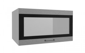 Лофт ВПГСФ 800 шкаф верхний горизонтальный со стеклом высокий с фотопечатью (Штукатурка серая/корпус Серый) в Тюкалинске - tyukalinsk.katalogmebeli.com | фото
