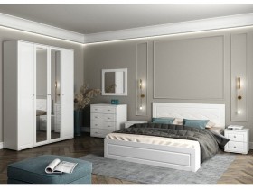 Модульная спальня Барселона (Белый/Белый глянец) в Тюкалинске - tyukalinsk.katalogmebeli.com | фото 1