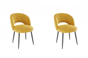 Набор стульев Моли 2 шт (жёлтый велюр/черный) в Тюкалинске - tyukalinsk.katalogmebeli.com | фото