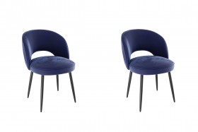 Набор стульев Моли 2 шт (синий велюр/черный) в Тюкалинске - tyukalinsk.katalogmebeli.com | фото