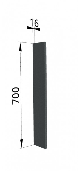 Панель торцевая ПТ 400 Квадро (для шкафа торцевого верхнего) Железо в Тюкалинске - tyukalinsk.katalogmebeli.com | фото