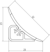 Плинтус LB-23, L=3000мм, травертин феллини в Тюкалинске - tyukalinsk.katalogmebeli.com | фото 2