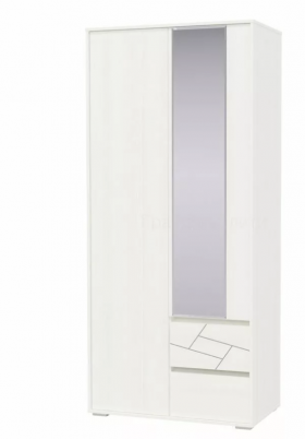 Шкаф 2-х дверный с ящиками Аделина 1000 Рамух белый в Тюкалинске - tyukalinsk.katalogmebeli.com | фото