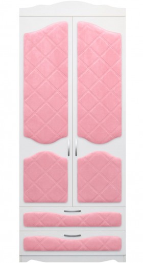 Шкаф 2-х створчатый с ящиками серии Иллюзия 36 Светло-розовый в Тюкалинске - tyukalinsk.katalogmebeli.com | фото