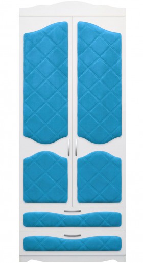Шкаф 2-х створчатый с ящиками серии Иллюзия 84 Ярко-голубой в Тюкалинске - tyukalinsk.katalogmebeli.com | фото