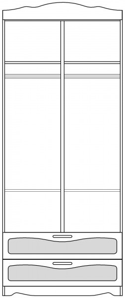 Шкаф 2-х створчатый с ящиками серии Иллюзия 99 Серый в Тюкалинске - tyukalinsk.katalogmebeli.com | фото 5