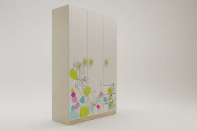 Шкаф 3-х створчатый с ящиками Флёр (Белый/корпус Клен) в Тюкалинске - tyukalinsk.katalogmebeli.com | фото