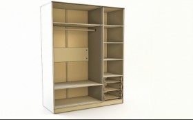 Шкаф 3-х створчатый с ящиками Флёр (Белый/корпус Выбеленное дерево) в Тюкалинске - tyukalinsk.katalogmebeli.com | фото 2