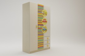 Шкаф 3-х створчатый с ящиками Клаксон (Бежевый/корпус Клен) в Тюкалинске - tyukalinsk.katalogmebeli.com | фото