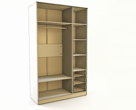 Шкаф 3-х створчатый с ящиками Лофт (Белый/корпус Дуб Сонома) в Тюкалинске - tyukalinsk.katalogmebeli.com | фото 2