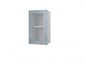 Шкаф 40 с витриной Лофт (Камень Оленна/Белый) в Тюкалинске - tyukalinsk.katalogmebeli.com | фото