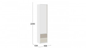 Шкаф для белья комбинированный «Сканди» Дуб Гарден/Белый/Глиняный серый в Тюкалинске - tyukalinsk.katalogmebeli.com | фото 3