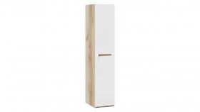 Шкаф для белья с 1-ой дверью «Фьюжн» Дуб Делано/Белый глянец в Тюкалинске - tyukalinsk.katalogmebeli.com | фото 1