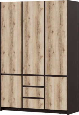 Модульная система "Прага" Шкаф для одежды трехстворчатый Дуб Венге/Дуб Делано в Тюкалинске - tyukalinsk.katalogmebeli.com | фото