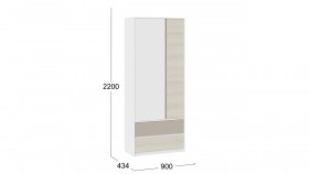 Шкаф для одежды комбинированный «Сканди» Дуб Гарден/Белый/Глиняный серый в Тюкалинске - tyukalinsk.katalogmebeli.com | фото 4