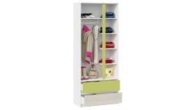 Шкаф для одежды комбинированный «Сканди» Дуб Гарден/Белый/Зеленый в Тюкалинске - tyukalinsk.katalogmebeli.com | фото 4