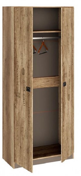 Шкаф для одежды «Пилигрим» (Дуб Каньон светлый, Фон серый) в Тюкалинске - tyukalinsk.katalogmebeli.com | фото 2
