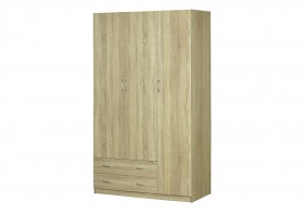 Шкаф для платья и белья 3-х дверный без зеркала Дуб Сонома в Тюкалинске - tyukalinsk.katalogmebeli.com | фото