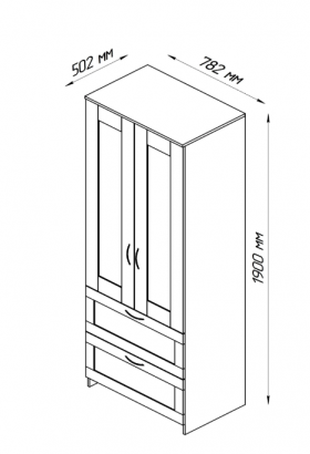 Шкаф двухдверный Сириус с 2 ящиками белый в Тюкалинске - tyukalinsk.katalogmebeli.com | фото 3