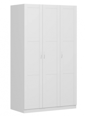 Шкаф трехдверный Пегас сборный белый в Тюкалинске - tyukalinsk.katalogmebeli.com | фото 1