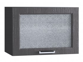 Шкаф верхний горизонтальный со стеклом 609, ШВГС 609 (Клен серый/корпус венге) в Тюкалинске - tyukalinsk.katalogmebeli.com | фото