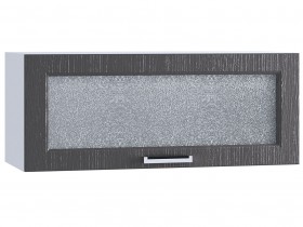 Шкаф верхний горизонтальный со стеклом 800, ШВГС 800 (Клен серый/корпус белый) в Тюкалинске - tyukalinsk.katalogmebeli.com | фото