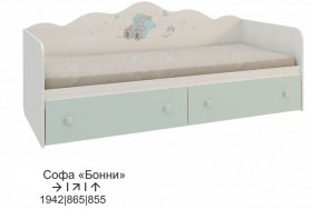 Бонни Кровать белый рамух/кэнди в Тюкалинске - tyukalinsk.katalogmebeli.com | фото 1
