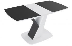 Стол обеденный «Гарда» Тип 1 (Белый/Стекло матовое черный графит) в Тюкалинске - tyukalinsk.katalogmebeli.com | фото 5