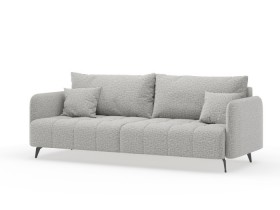 Валериан диван трёхместный прямой Светло-серый, ткань RICO FLEX 108 в Тюкалинске - tyukalinsk.katalogmebeli.com | фото 1